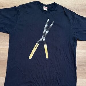 Supreme Black Tee with Shears Graphic